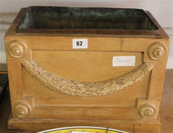 Carved  wooden jardiniere